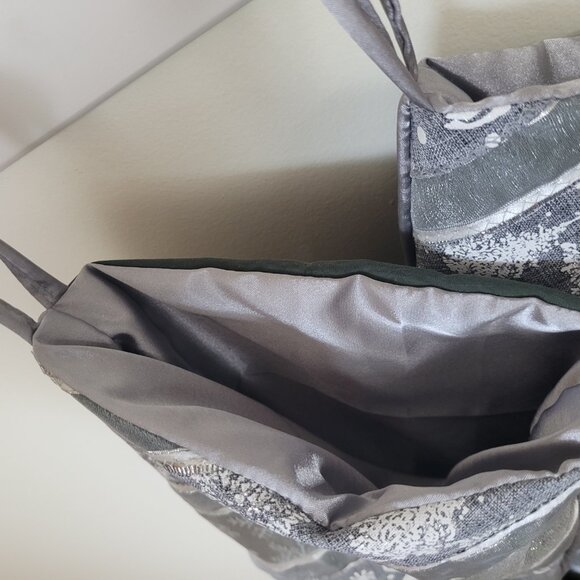 Silver Quilted Metallic Handmade‎ Christmas Stocking, NWT, holiday decoration - Picture 6 of 6